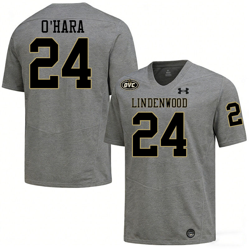 Lindenwood Lions #24 Nolan O'Hara College Football Jerseys,Uniforms-Grey